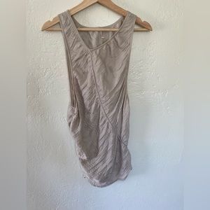 New Free People Movement Ruched Drawcord Tank - Silver Gray